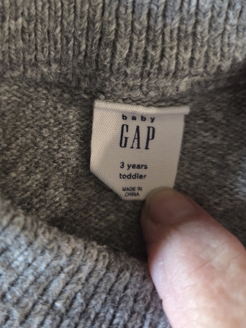 BABY GAP Boys Gray and Blue Sweater with GAP Logo Size 3T - Picture 2 of 9